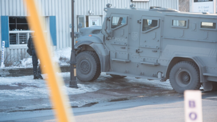 Montreal police raided a building in Pointe-Claire on March 11, 2015.