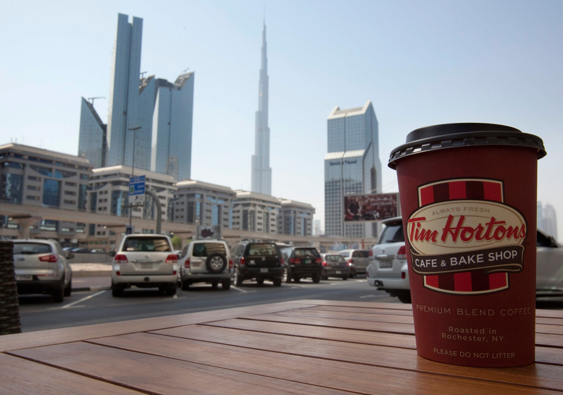 Tim Hortons operates dozens of locations in the Middle East now. But the number of locations there and in other international markets will rise as Restaurant Brands brings the chain to franchisee partners around the globe, execs say.