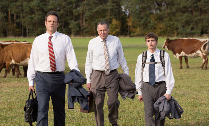 Vince Vaughn, Tom Wilkinson and Dave Franco in a scene from 'Unfinished Business.'.