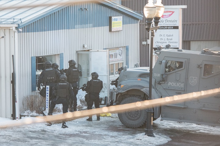 Montreal police raided a building in Pointe-Claire on March 11, 2015.