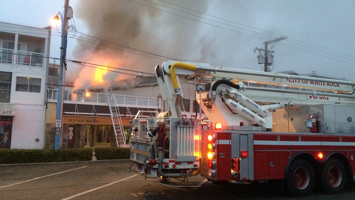 A fire in White Rock destroyed a gelato shop on March 10, 2015.