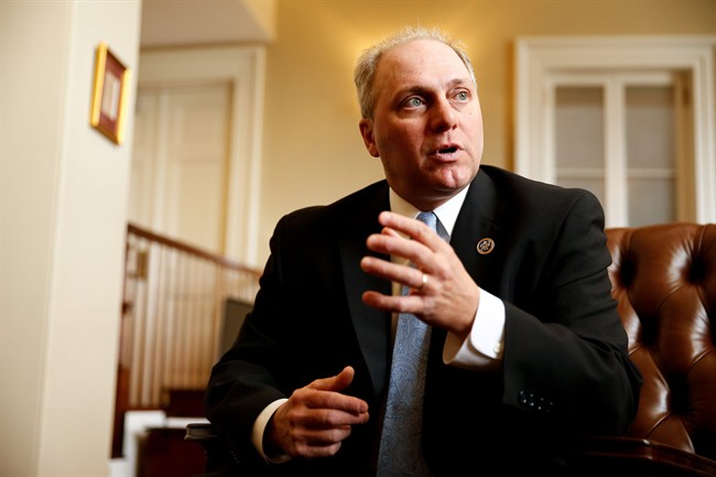 House GOP Whip Steve Scalise, speaks during an interview with The Associated Press in his office at the U.S. Capitol, on Tuesday, March 24, 2015 in Washington. 