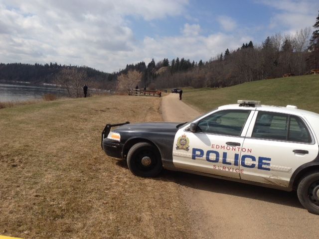 Police investigate a body found in Government House Park on April 7, 2015.