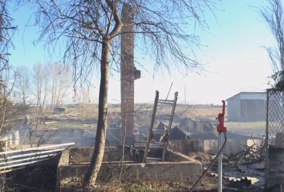 The devastation left by a grass fire near Wetaskiwin Wednesday, April 22, 2015.