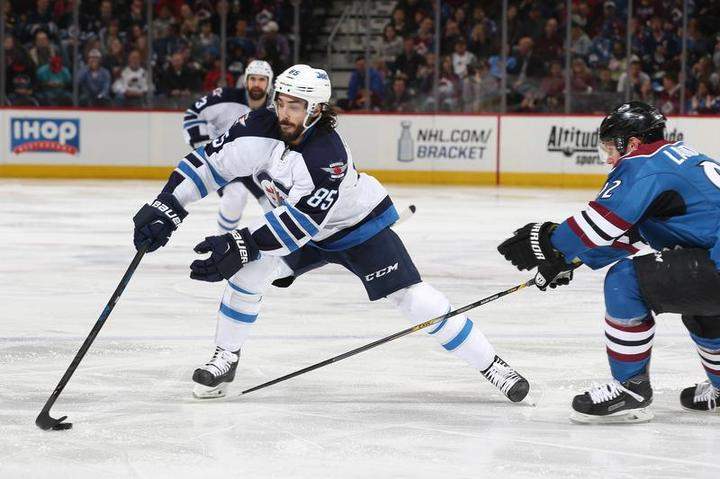 Winnipeg Jet Mathieu Perreault misses first playoff game against Anaheim Ducks becasue of lower body injury.