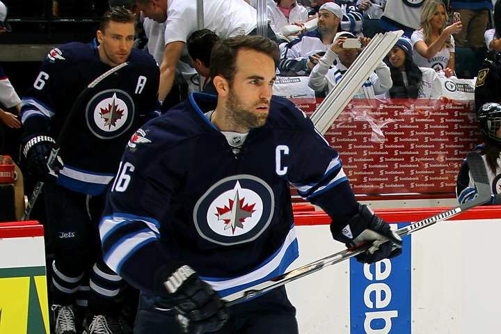 Andrew Ladd seen here prior to Game 4 against the Anaheim Ducks is scheduled for sports hernia surgery on Friday.