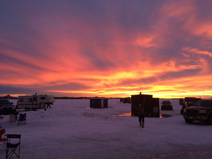 April 12: This Your Saskatchewan photo was taken by Sarah Schmidt of ice fishing on Jackfish Lake.