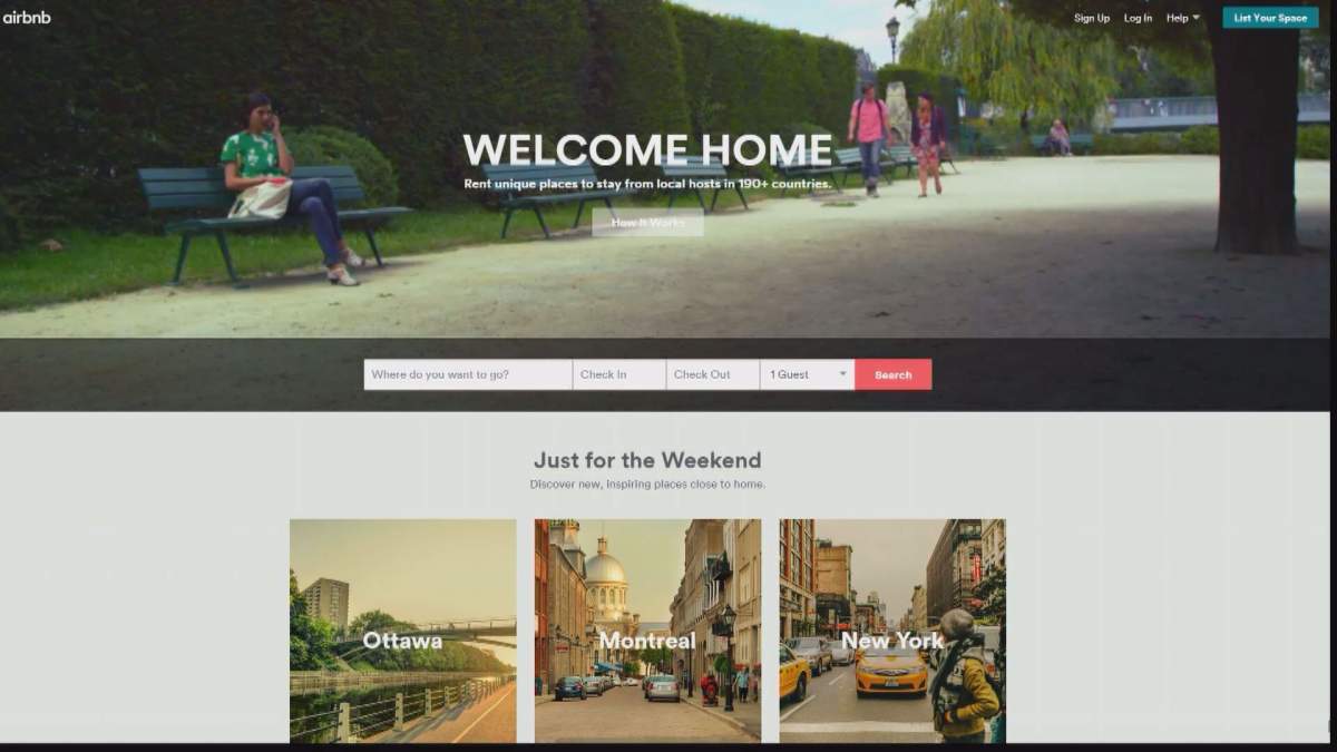 FILE PHOTO: Airbnb website.