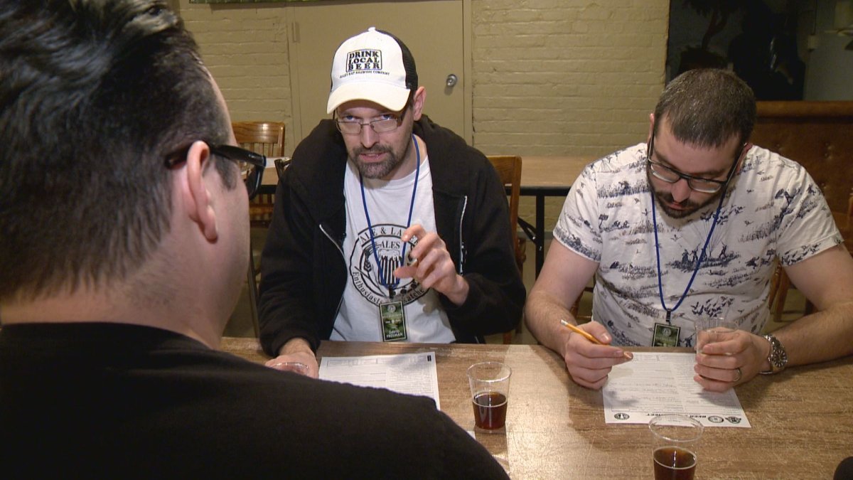 David Freeman leads the beer tasting  at the ALES Homebrew Open.