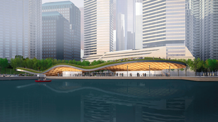 The winning design for the overhaul of Toronto's Jack Layton Ferry Terminal and Harbour Square Park.