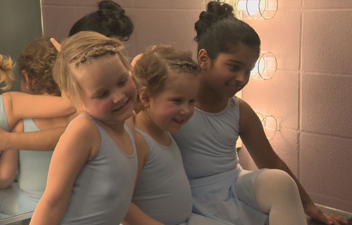 Mable, 6, Kyla, 4, and Faith, 8, took the stage with Citie Ballet at the Timms Centre for the Arts Saturday, April 18, 2015.