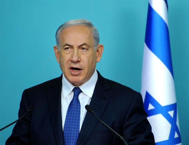 Israel's Prime Minister Benjamin Netanyahu makes statements during a press conference at the prime minister's office in Jerusalem, Wednesday, April 1, 2015.