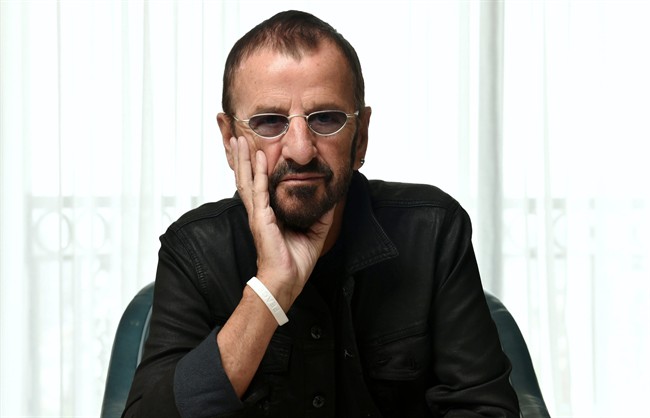 In this Monday, March 30, 2015 photo, Ringo Starr poses for a portrait at The London Hotel, in West Hollywood, Calif. 