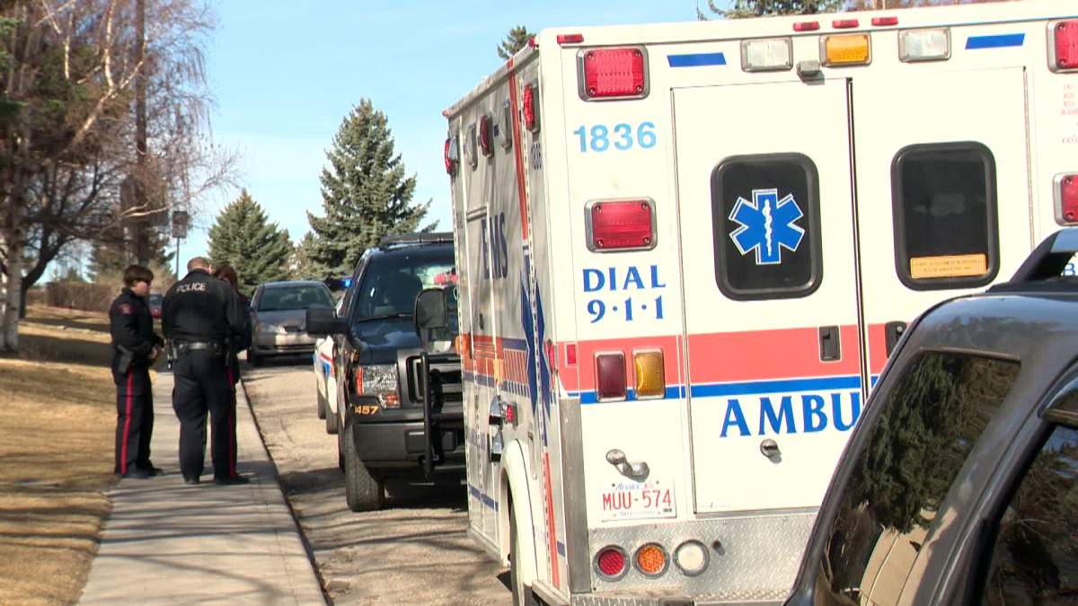 Calgary police investigate a carjacking in Calgary on Wednesday, April.