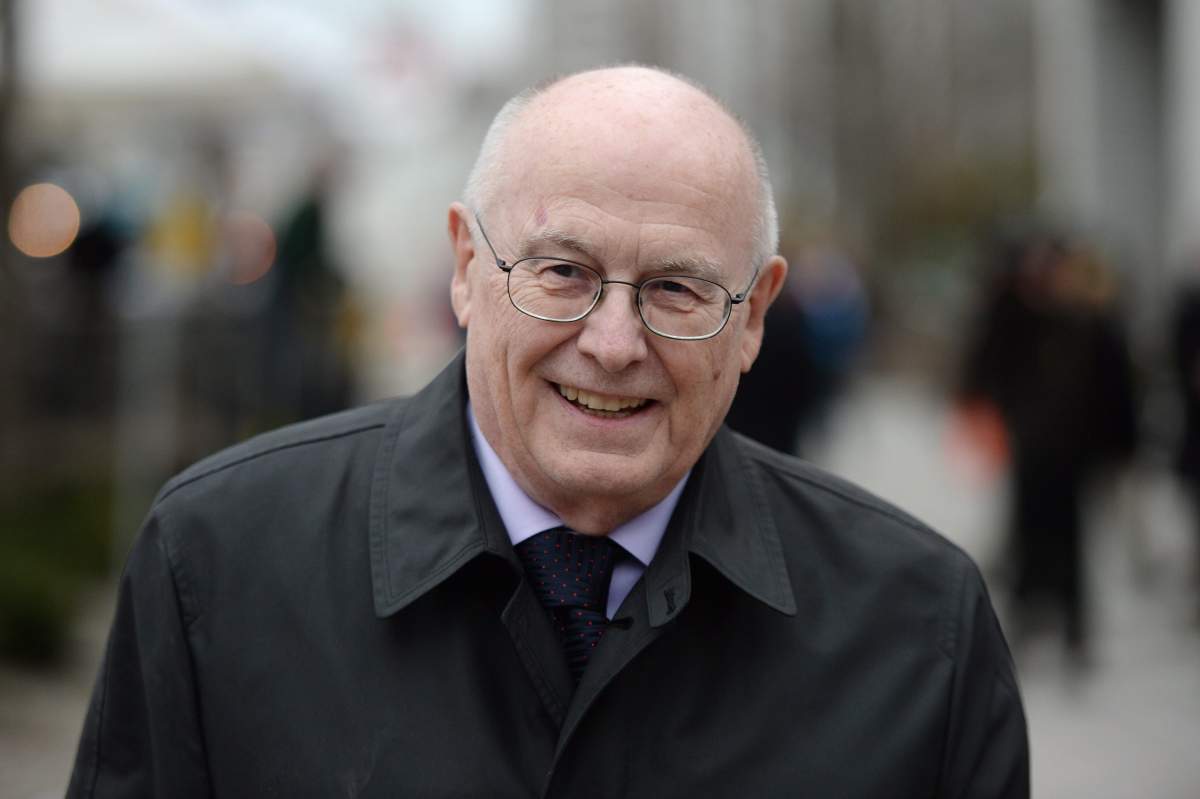 Justice Charles Vaillancourt, the judge in Mike Duffy’s fraud trial, leaves the courthouse in Ottawa on Thursday, April 9, 2015. THE CANADIAN PRESS/Sean Kilpatrick