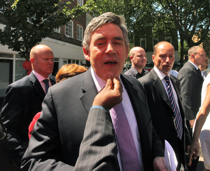 Someone clearly liked former British Prime Minister Gordon Brown's chin. Lovely, no?.