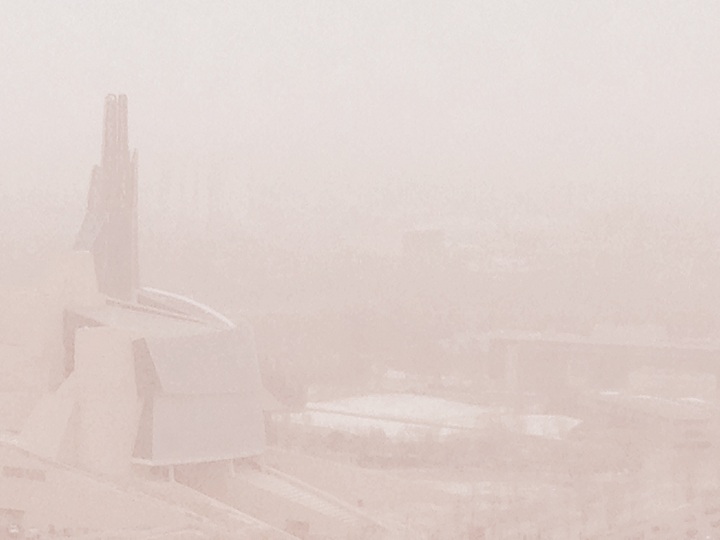 Canadian Museum for Human Rights Winnipeg whiteout snow weather