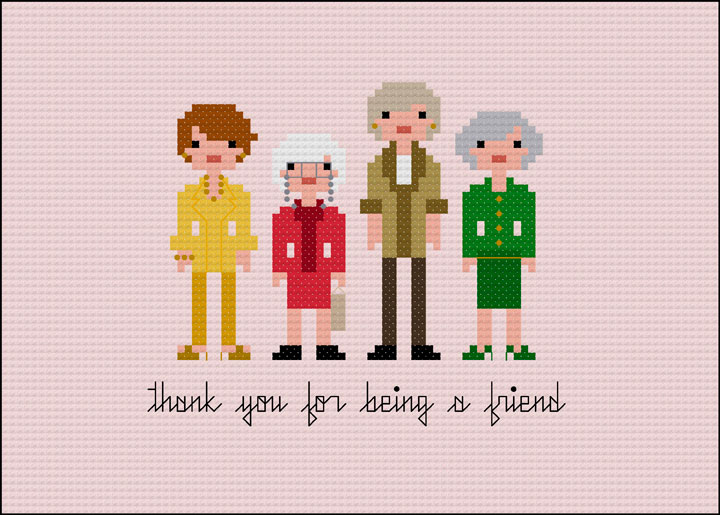 This photo provided by Wee Little Stitches shows The Golden Girls. “I think my favorite design is the Golden Girls pattern. I have such fond memories of watching the show with my Grandmother when I was a child. We used to laugh and laugh,” says the founder of Wee Little Stiches, Jacqueline Gable. Wee Little Stitches designs are available at: Weelittlestitches.etsy.com.