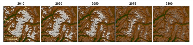 Blue bird days on the ski slopes and expeditions to rivers frothing with spawning salmon could be among the quintessential British Columbia pastimes that vanish in the next century if the province's glaciers maintain their melt. Results of a 3D computer simulation reveal in more detail than ever before the magnitude of glacial thawing due to climate change. The study was published Monday in the journal Nature Geoscience. THE CANADIAN PRESS/HO - Garry Clarke.