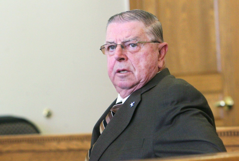In this March 10, 2015 photo, Henry Rayhons gets ready to leave court in Garner, Iowa. 