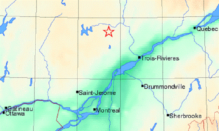 The epicentre of the minor earthquake was pinpointed to Saint-Michel-des-Saints, Quebec.
