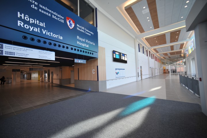 The entrance to the new Royal Victoria Hospital.