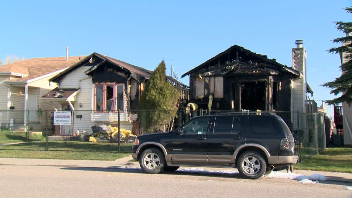 Two homes were severely damaged by a fire in the community of Erin Woods.