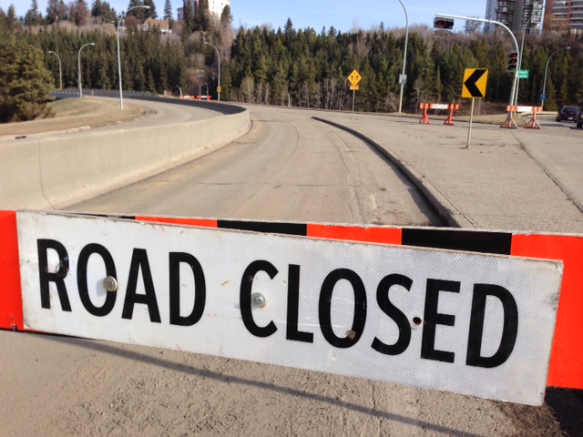 Groat Road will be closed between 107 Avenue and River Valley Road, beginning at 6 a.m. Saturday. It will remain closed until 6 a.m. Monday.