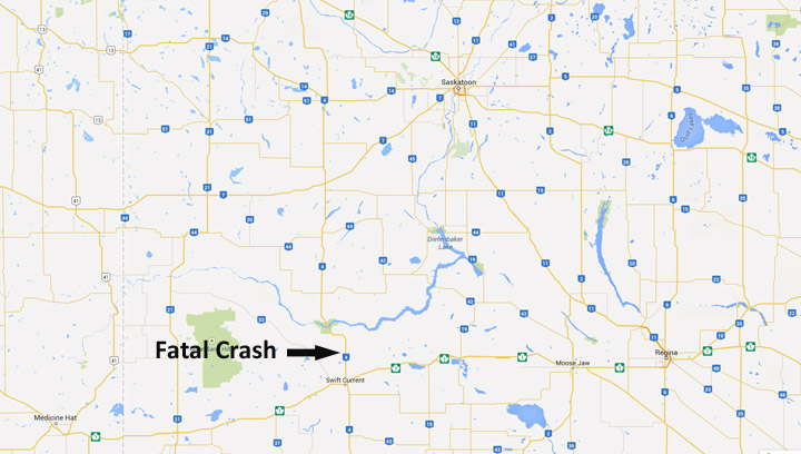 A 51-year-old Saskatoon man is dead after a head-on crash on Highway 4 north of Swift Current.