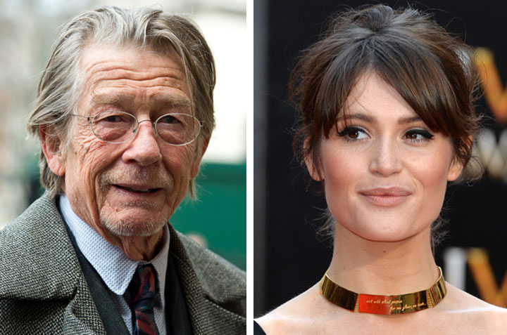 John Hurt, pictured in March 2015, and Gemma Arterton, pictured in April 2015.