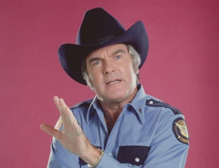 James Best as Rosco P. Coltrane in 'Dukes of Hazzard.'.