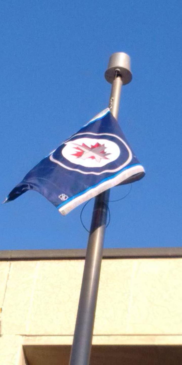 Winnipeg Jets Flag Flies at City Hall