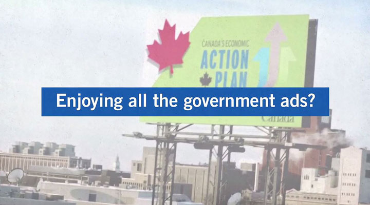 Federal Liberals are dipping into their party war chest to advertise about government advertising.