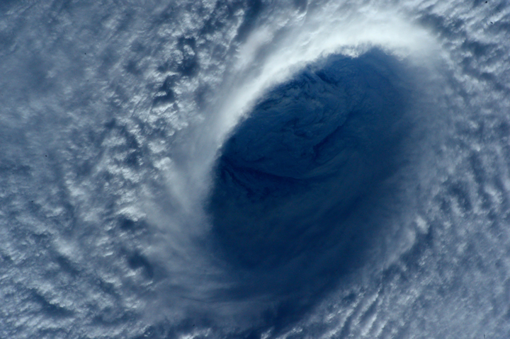 An extreme close-up of Super Typhoon Maysak’s eye.