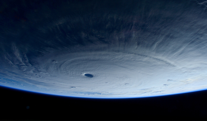 Massive Super Typhoon Maysak seen from the International Space Station on March 31.