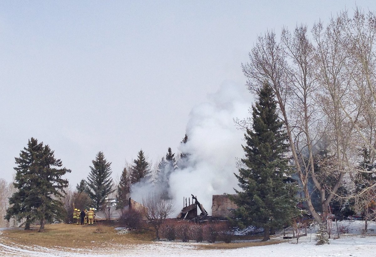 House fire on Southridge Drive and Highway 7 just south of Okotoks, that started early Sunday morning. 