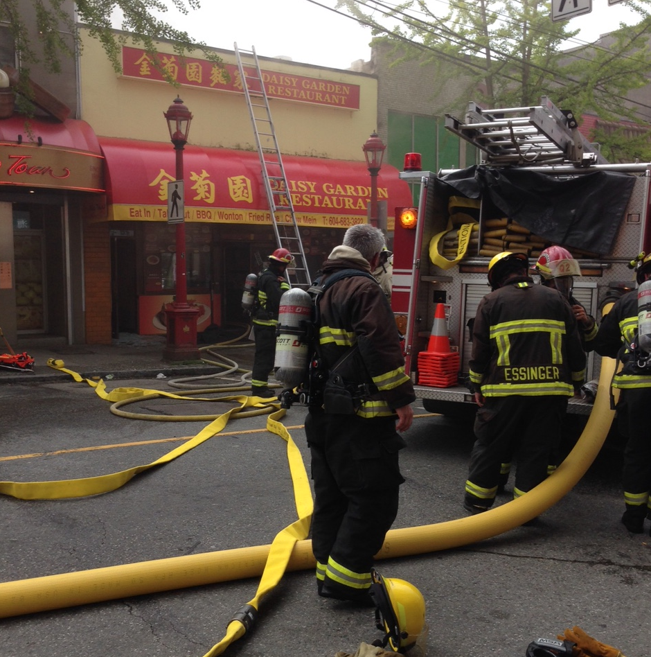 Fire at Daisy Garden restaurant in Vancouver’s Chinatown BC