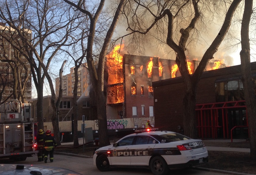 Hargrave Winnipeg fire