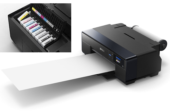 Print more than three meter long panoramic prints on Epson lustre or canvas roll paper with the Epson P600 which uses 9 inks