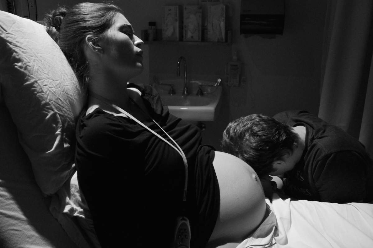 Emma and Aaron at Reid's birth.