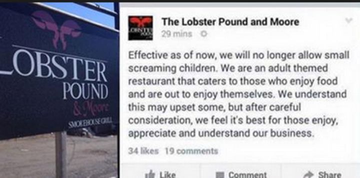 Screaming kids in restaurants