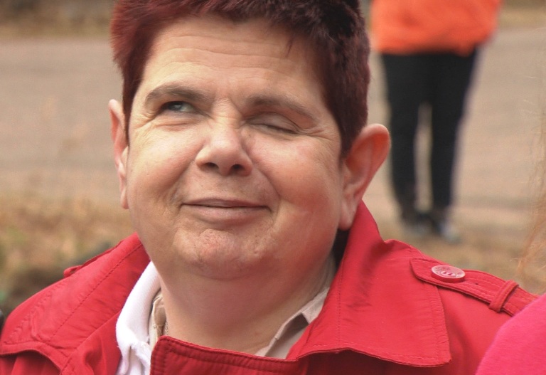 Sharlene Pietersma smiles at the groundbreaking ceremony.