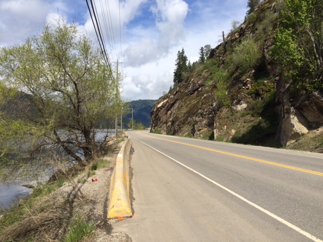 The scene of a deadly motorcycle crash outside of Sicamous. 