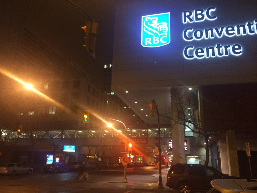 The skywalk between the Delta Winnipeg Hotel and the Winnipeg Convention Centre remains closed Wednesday.