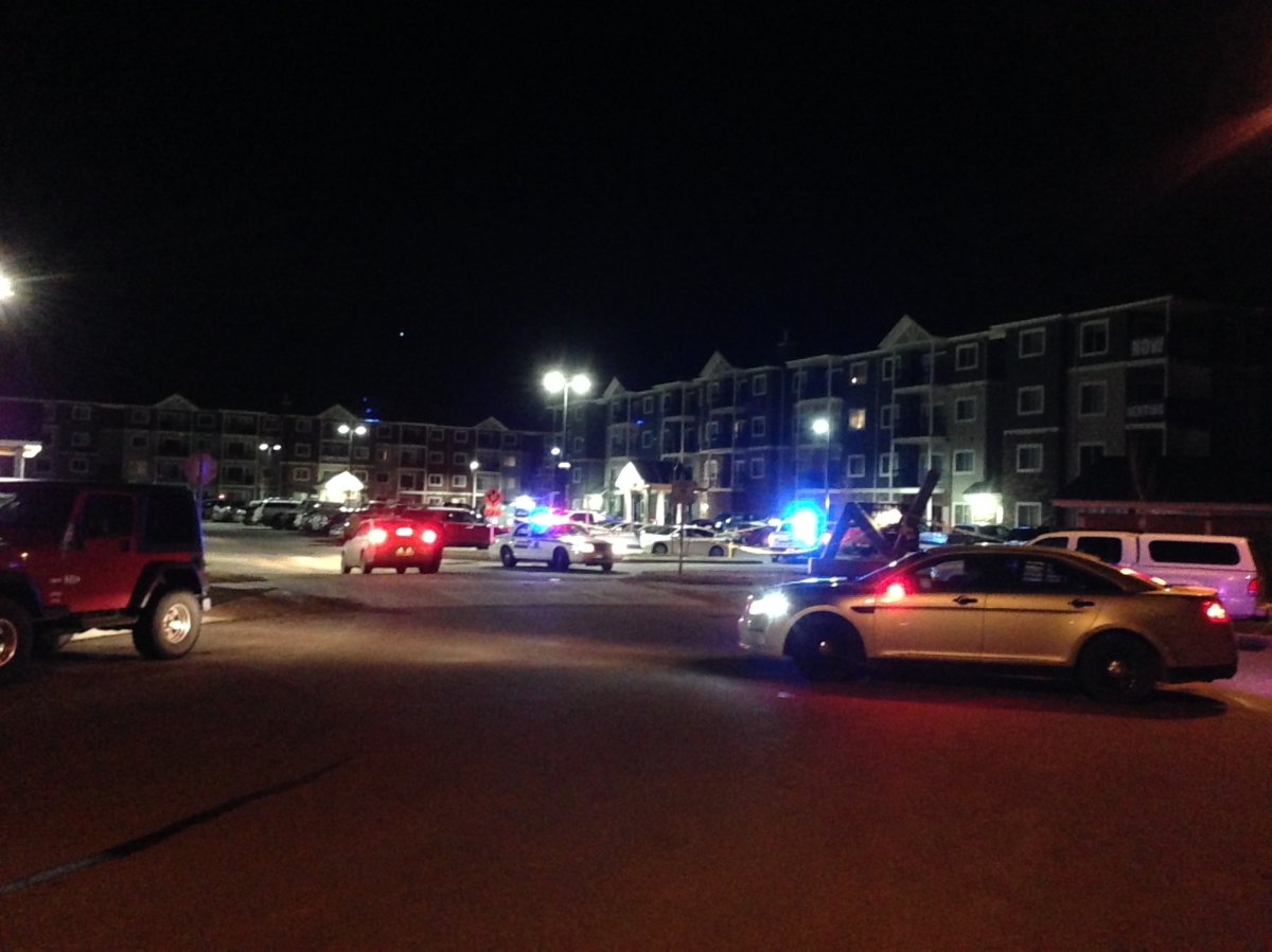 The body of a man in his late 20s was discovered in the parking lot of Nevada Place Apartments shortly before 10 p.m. Monday night. April 6, 2015.