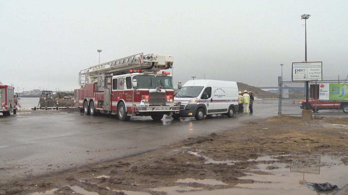 Emergency crews respond after a body was discovered this morning in the Saint John Harbour.