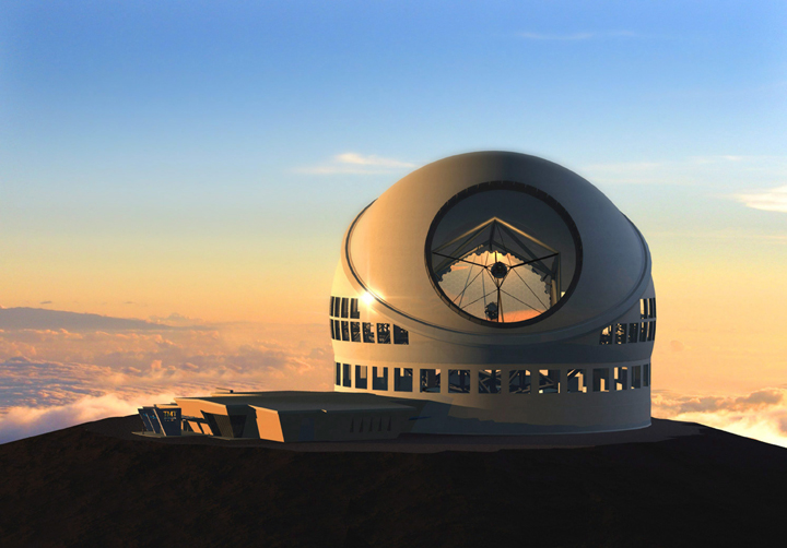 This artists rendering made available by the TMT Observatory Corporation shows the proposed Thirty Meter Observatory. 