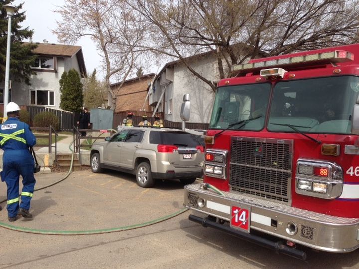 Crews were called to the fire in the area of 143 Avenue and 80 Street Saturday, April 25, 2015.