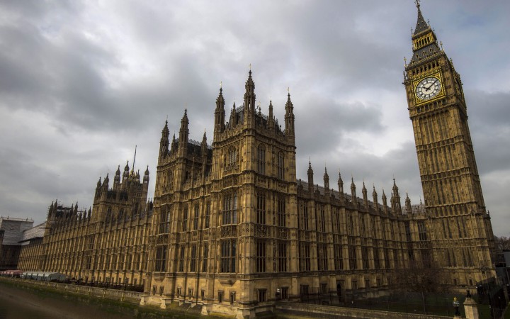 A view of of the Palace of Westminster seen on April 5, 2015 in London, England. 