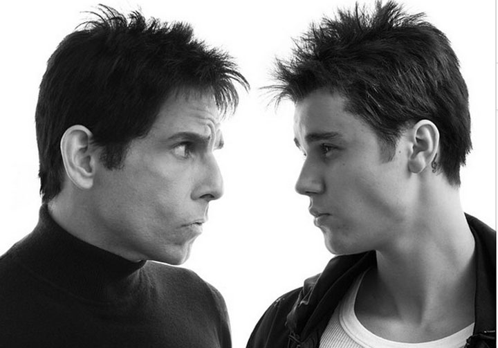Ben Stiller, left, and Justin Bieber posted this photo to their Instagram accounts.
